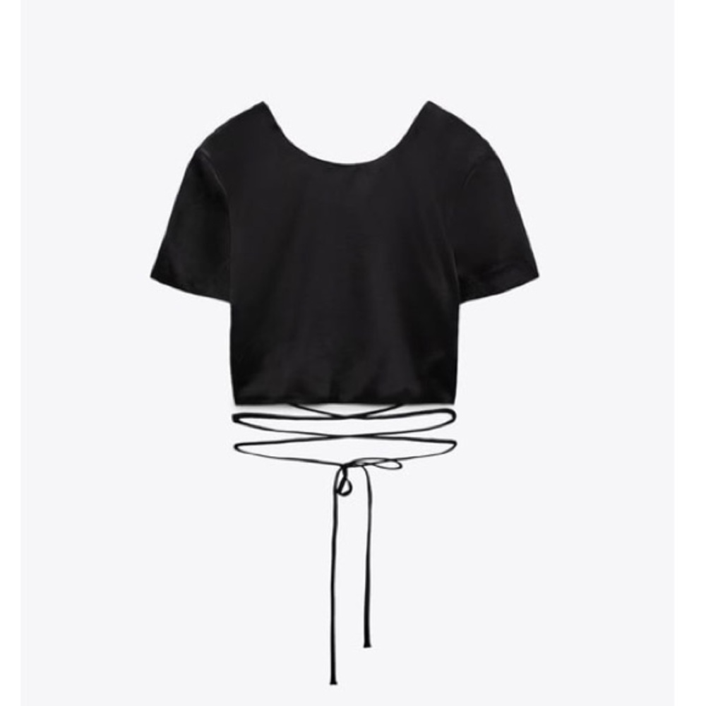 New ZARA Satin Effect Crop Top